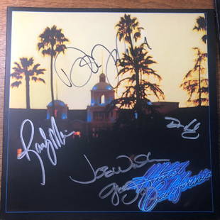 Signed Eagles Hotel California Album: Signed by Don Henley, Glenn Frey, Don Felder, Joe Walsh, Randy Meisner