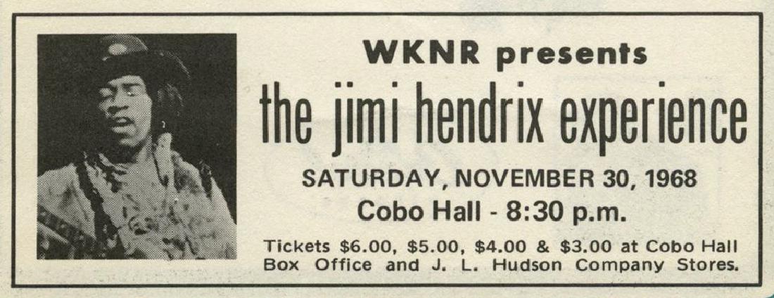 Orignal 1968 Cobo Hall Concert Handbill / Flyer for (1 of 3)