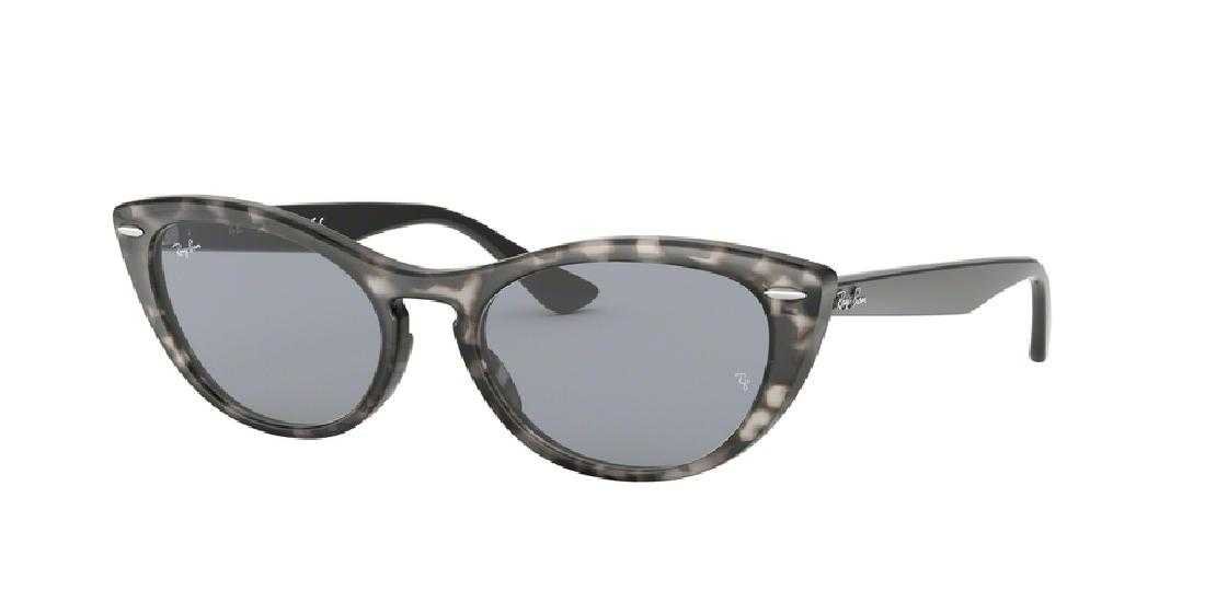 Ray Ban Sunglasses: RAY-BAN RB4314N Frame Color: 1250Y5 Havana Grey Lens Color: Blue Mir Gold Polarized Lens: No Prescription Capable: Yes Frame Shape: Cat Eye Frame Material: Plastic Gender: Women's Lens Width: 54 Bridg