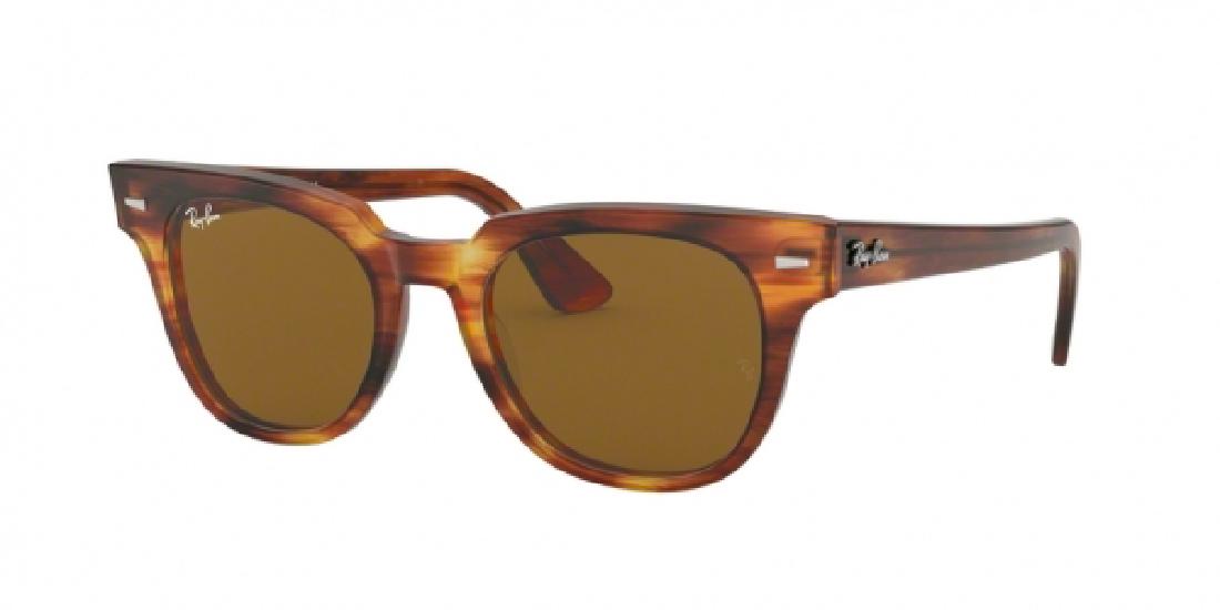 Ray Ban Sunglasses: RAY-BAN RB2168 METEOR Frame Color: 954/33 Stripped Havana Lens Color: Brown Polarized Lens: No Prescription Capable: Yes Frame Shape: Square Frame Material: Plastic Gender: Unisex Lens Width: 50 Bridg