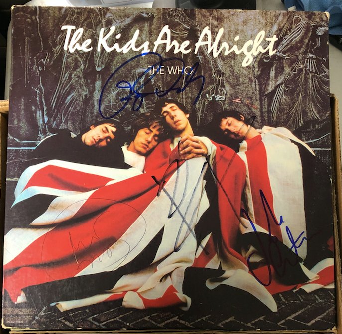 Signed Who The Kids Are Alright Album: Signed by Roger Daltrey, Peter Townshend, John Entwhistle, and Keith Moon