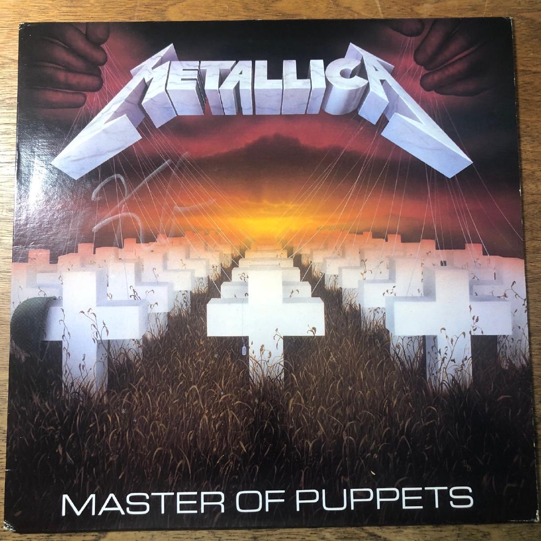 Signed Metallica Master Of Puppets Signed Album: Signed by James Hetfield, Kirk Hammett, Jason Newstead, and Lars Ulrich