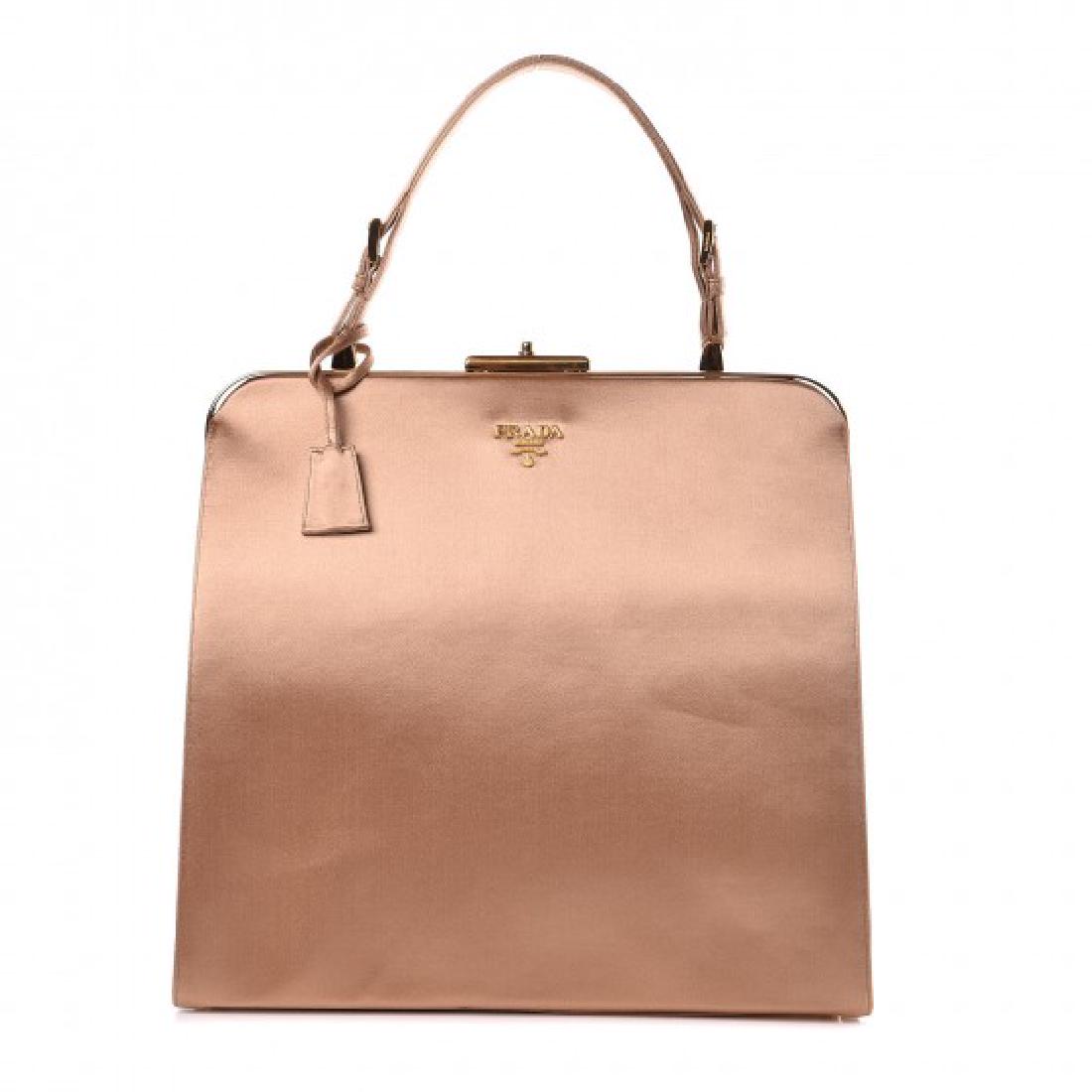 Prada Satin Raso Framed Bag Naturale (1 of 7)