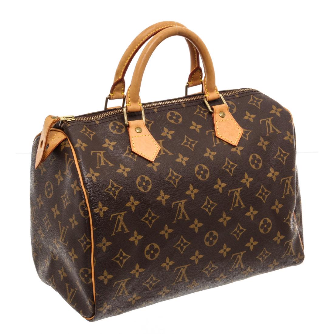 Louis Vuitton Monogram Canvas Leather Speedy 30 cm Bag (1 of 8)