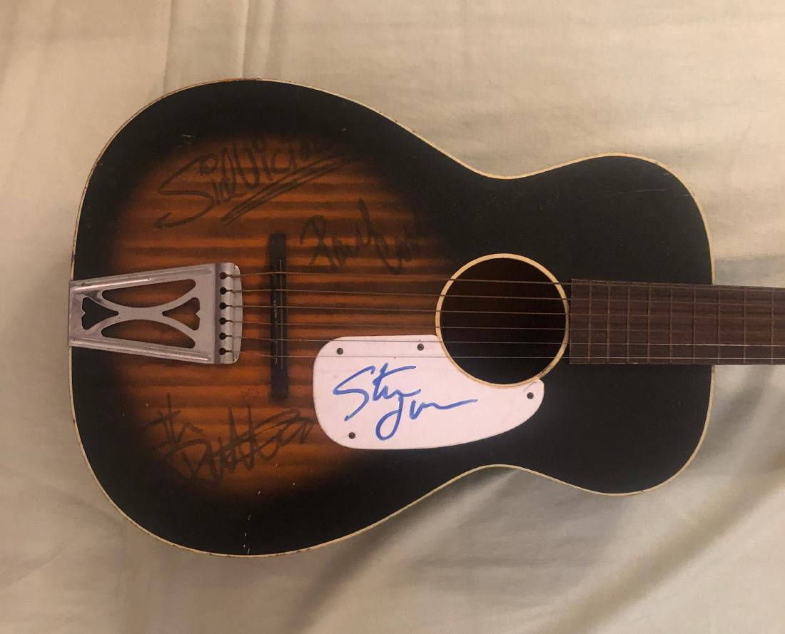 Signed Sex Pistols Acoustic Guitar (1 of 1)