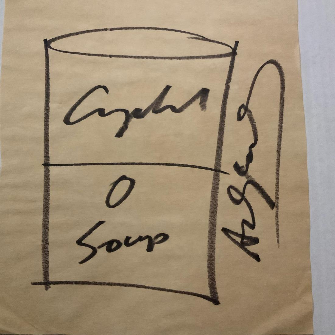 Signed Andy Warhol Campbellâ€™s Soup 3 Sketch (1 of 1)