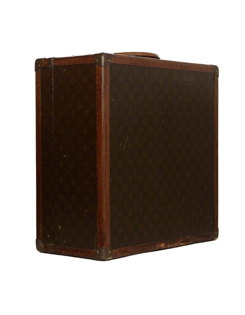 Vintage Louis Vuitton trunk: Brand: Louis Vuitton Style: Trunk Condition: Vintage/Collectible - Good Made in France Stamp: Interior Stamp: 816705, Exterior Stamp: 107379 19.25"W x 9.25"H x 19.25"D Handle Drop: 2.75"