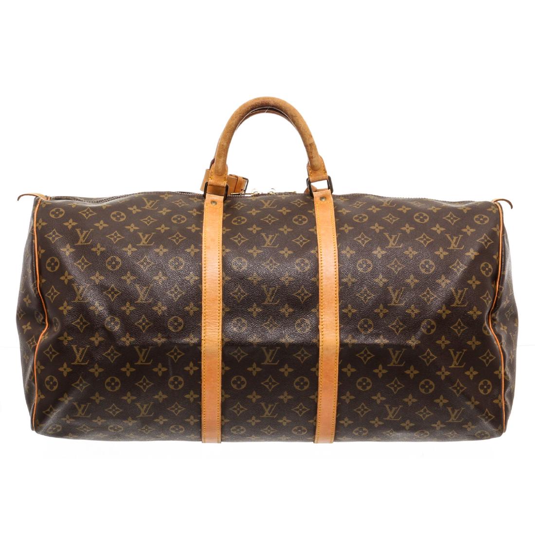 Louis Vuitton Monogram Canvas Leather Keepall 60 cm (1 of 10)