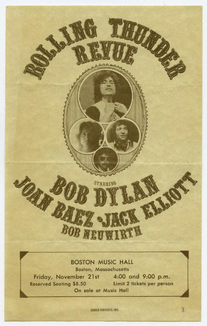 1975 Concert Handbill for Bob Dylan, Joan Baez Rolling (1 of 1)