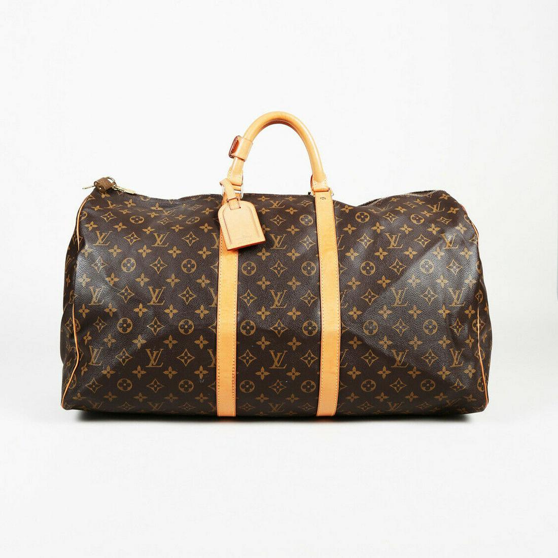 Louis Vuitton Monogram Coated Canvas "Keepall 55" Bag (1 of 7)