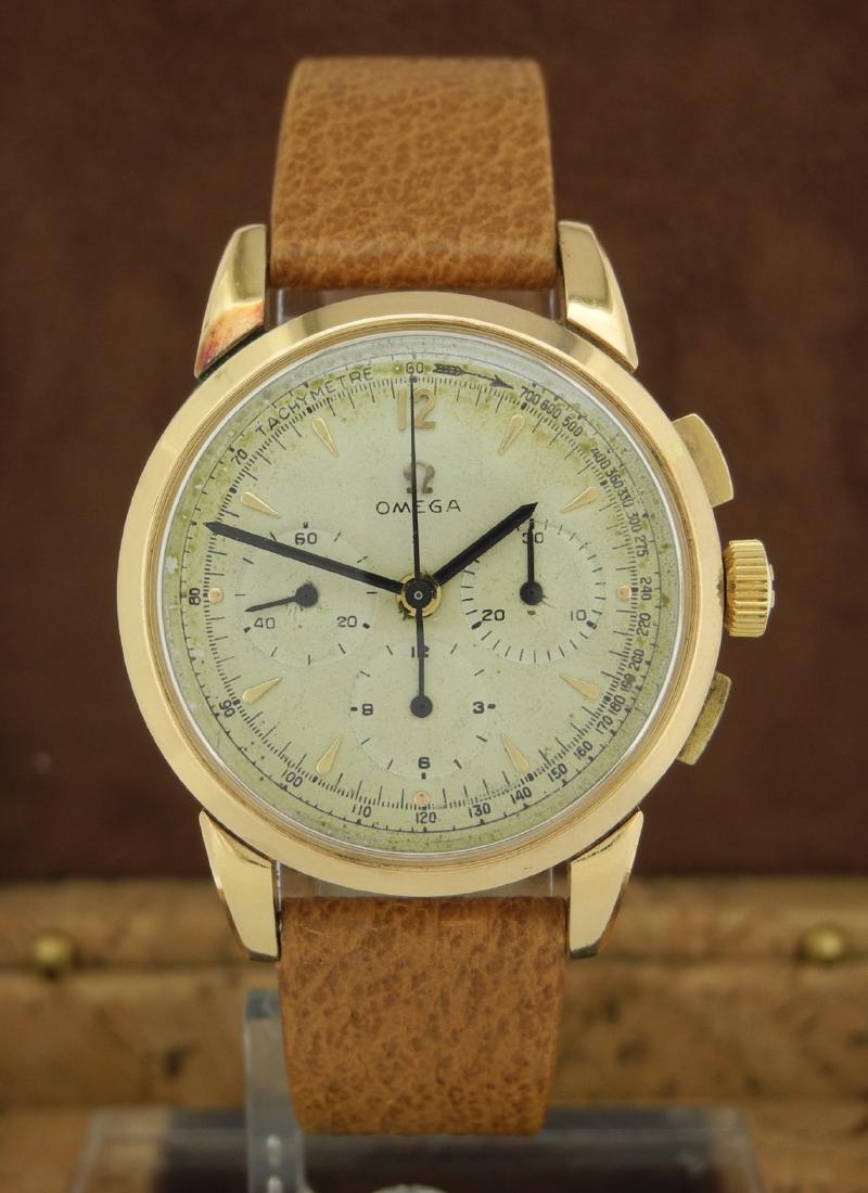 Omega Chronograph Manual Caliber in Pink Gold Case (1 of 7)