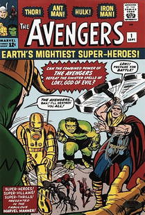 "AVENGERS" No. 1 COMIC 9x12 Cover Photo SIGNED STAN LEE: Marvel Legend and Comic Book Icon Stan Lee (1922-2018) hand-signed "Avengers" No. 1 Comic Book cover photo (9" x 12"). This is a photo of the comic's cover, signed by Lee in-person. From my personal c