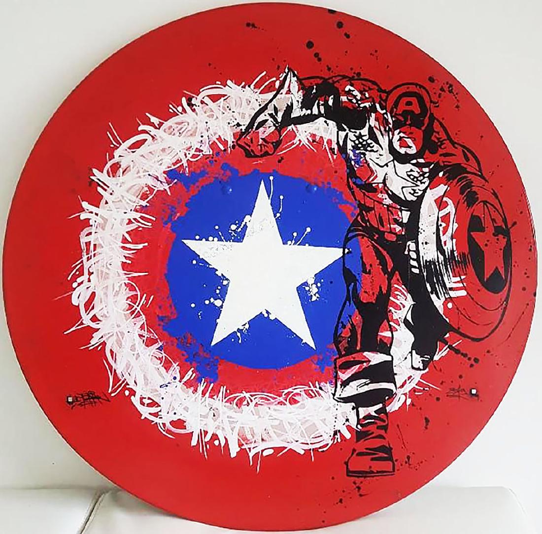 TOPHE French Street Artist 'CAPTAIN AMERICA' Original (1 of 7)