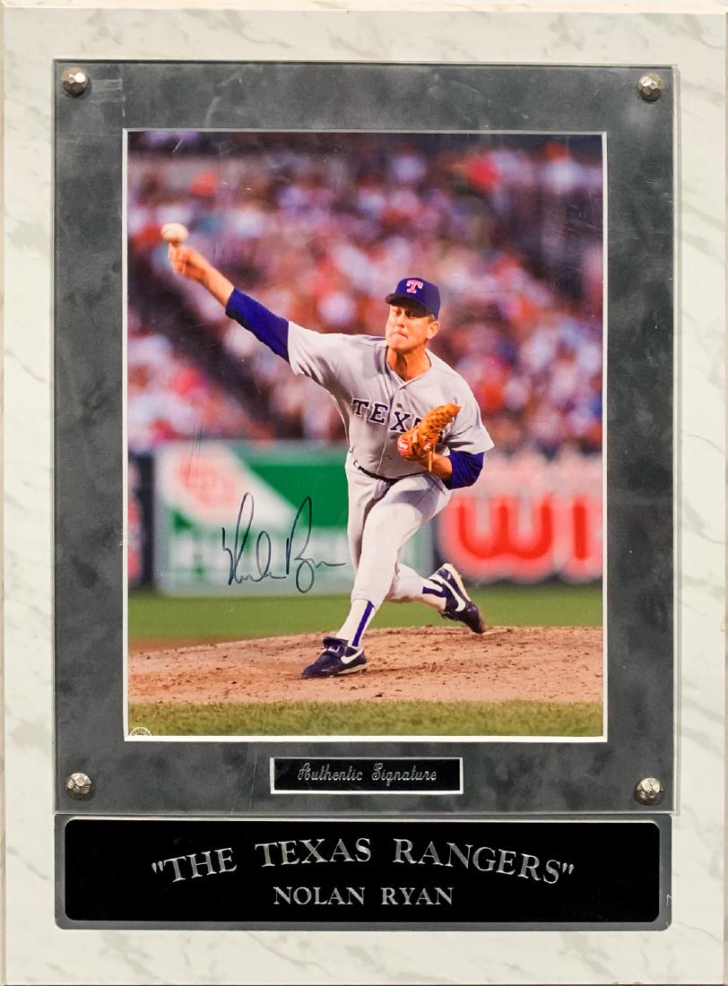 "RANGERS" NOLAN RYAN Signed 8x10 Photo Plaque (1 of 4)