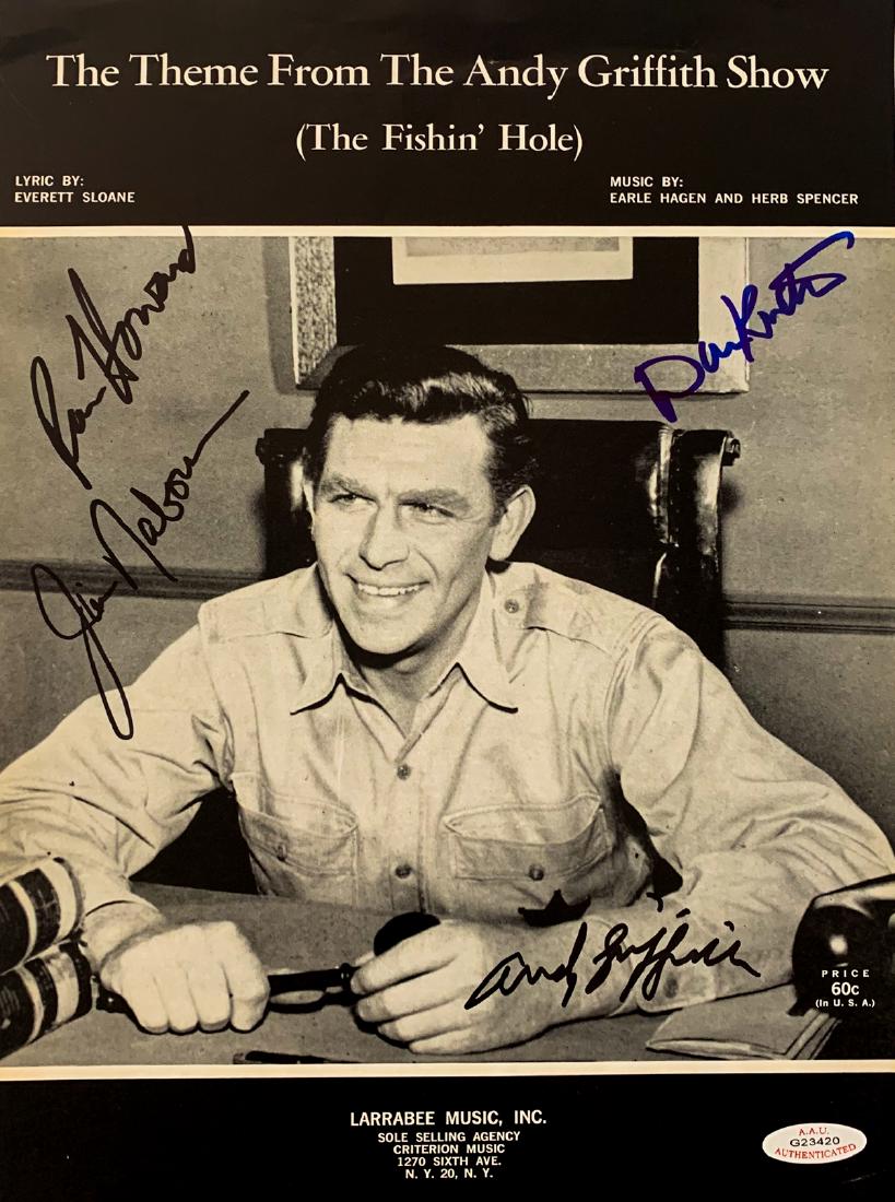 "THE ANDY GRIFFITH SHOW" Cast Signed Music Score With (1 of 12)