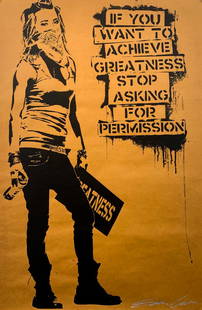 EDDIE COLLA 'Ambition' Original Lithograph: Eddie Colla - 'Ambition'. In 2013, when Wal-Mart started getting into the Street Art phenomenon, they literally stole some of the most popular images of the time from artists like Banksy, Mr. Brainwas