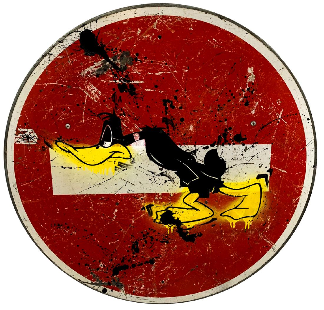 TOPHE  French Street Artist "DAFFY DUCK" Mixed Media (1 of 7)