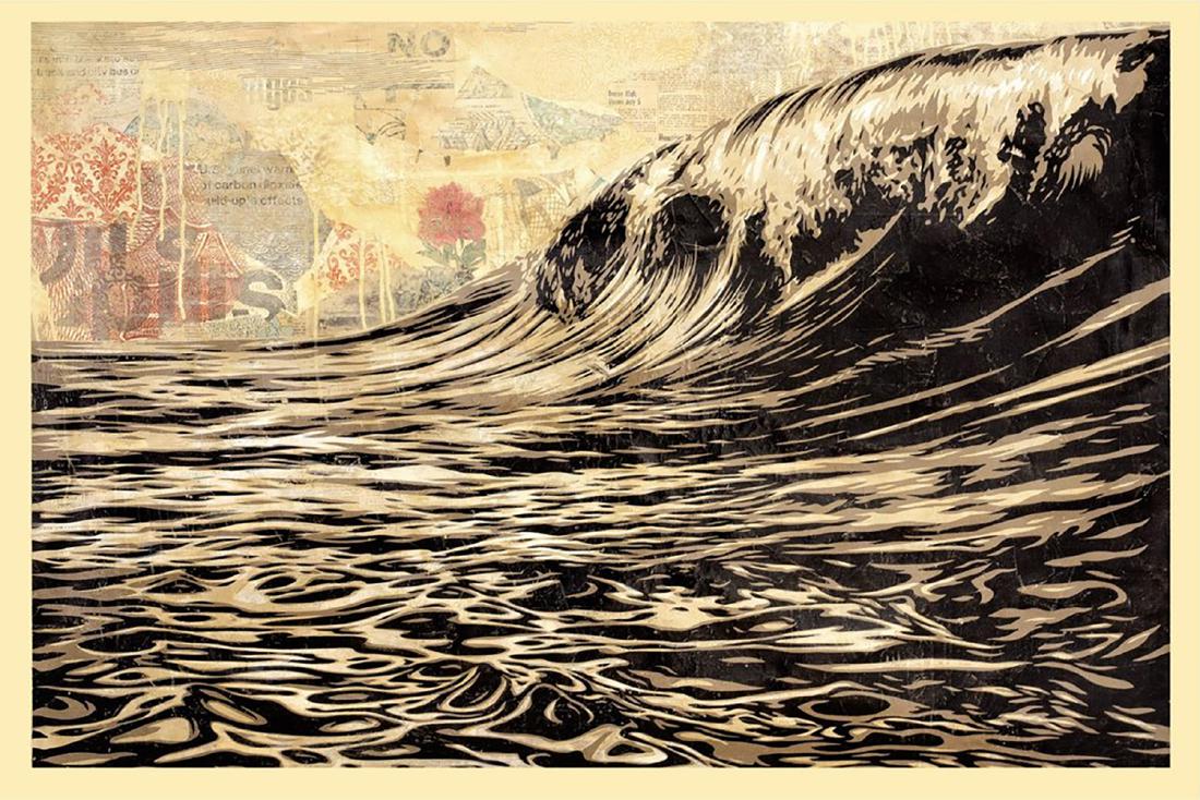 SHEPARD FAIREY 'Dark Wave' 24x36 Signed Lithograph (1 of 3)