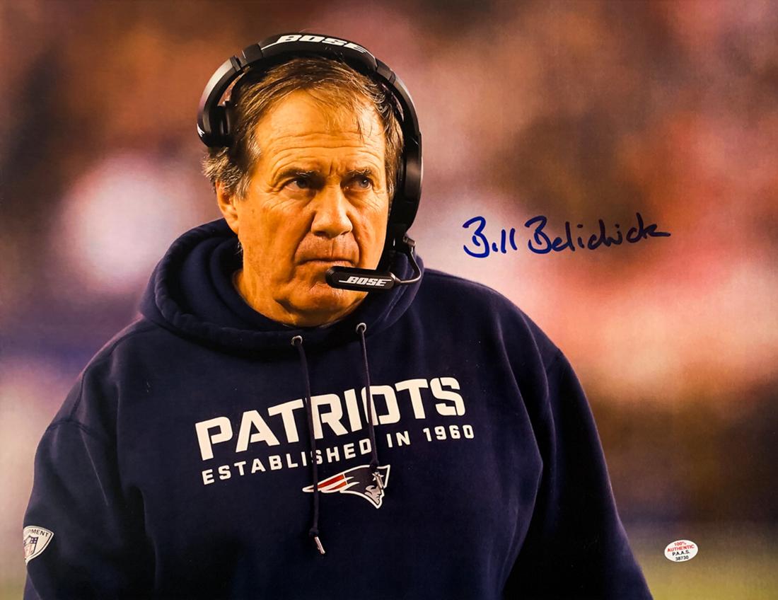 "PATRIOTS" 6x SB Champ! Bill Belichick Signed 11x14 (1 of 3)