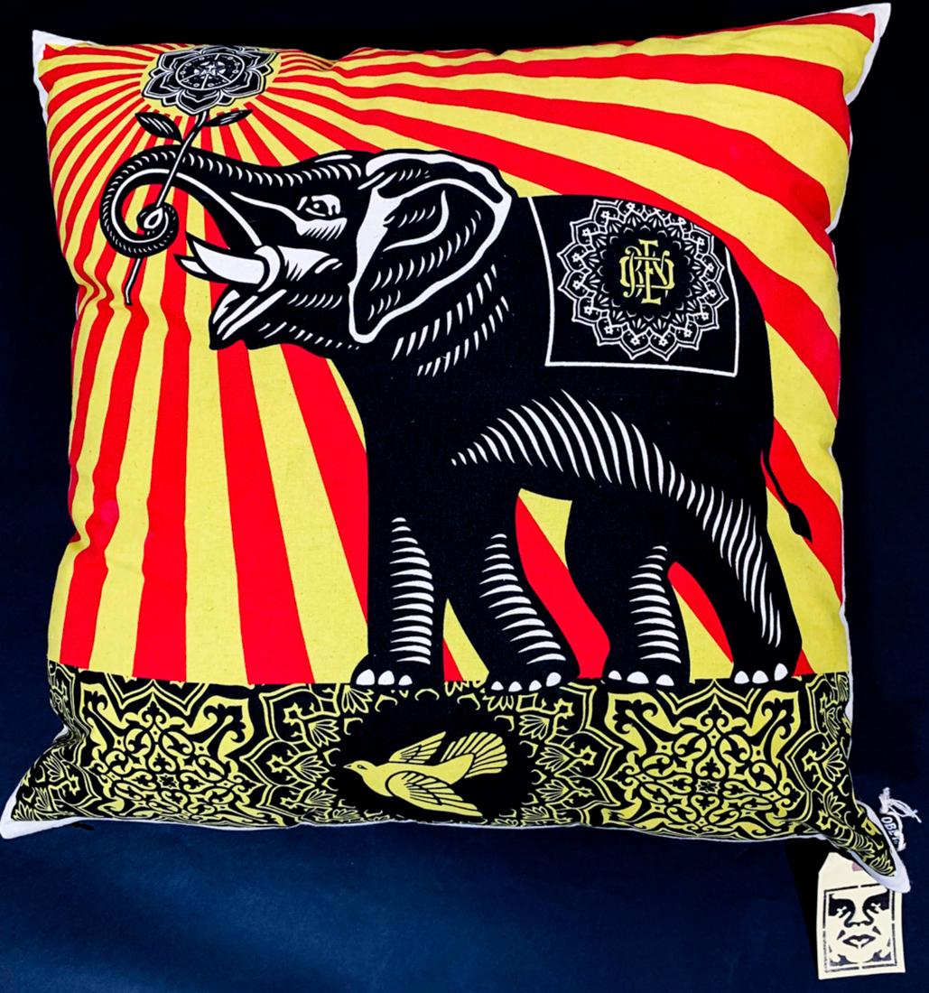 SHEPARD FAIRY "OBEY" 'Peace Elephant' PILLOW (1 of 3)