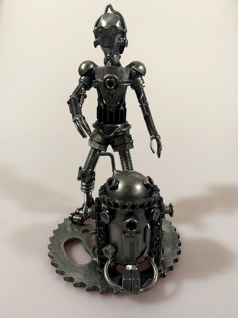 "STAR WARS" C-3PO and R2-D2 Scrap Metal Sculpture (1 of 7)