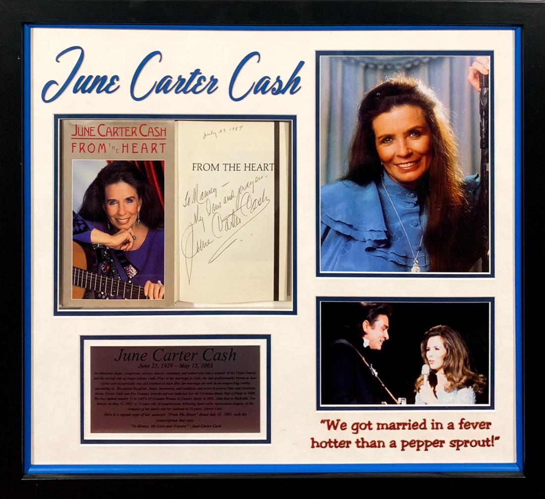 JUNE CARTER-CASH "From the Heart" Signed Book, Framed (1 of 5)