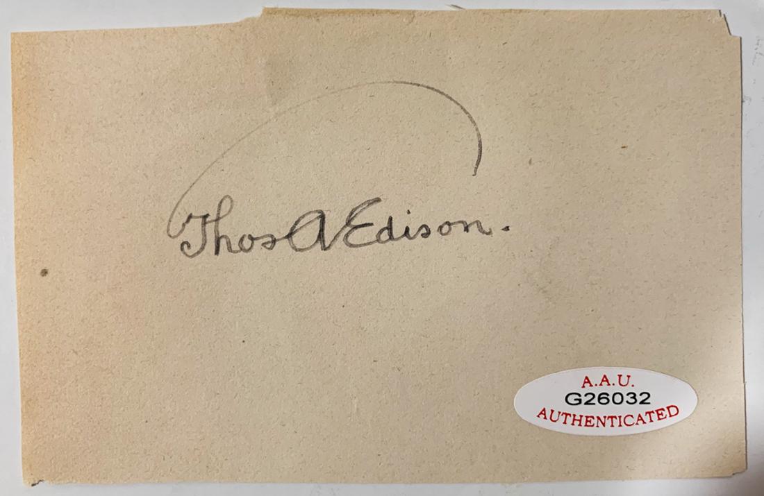 THOMAS EDISON Original Signature Clip (1 of 2)