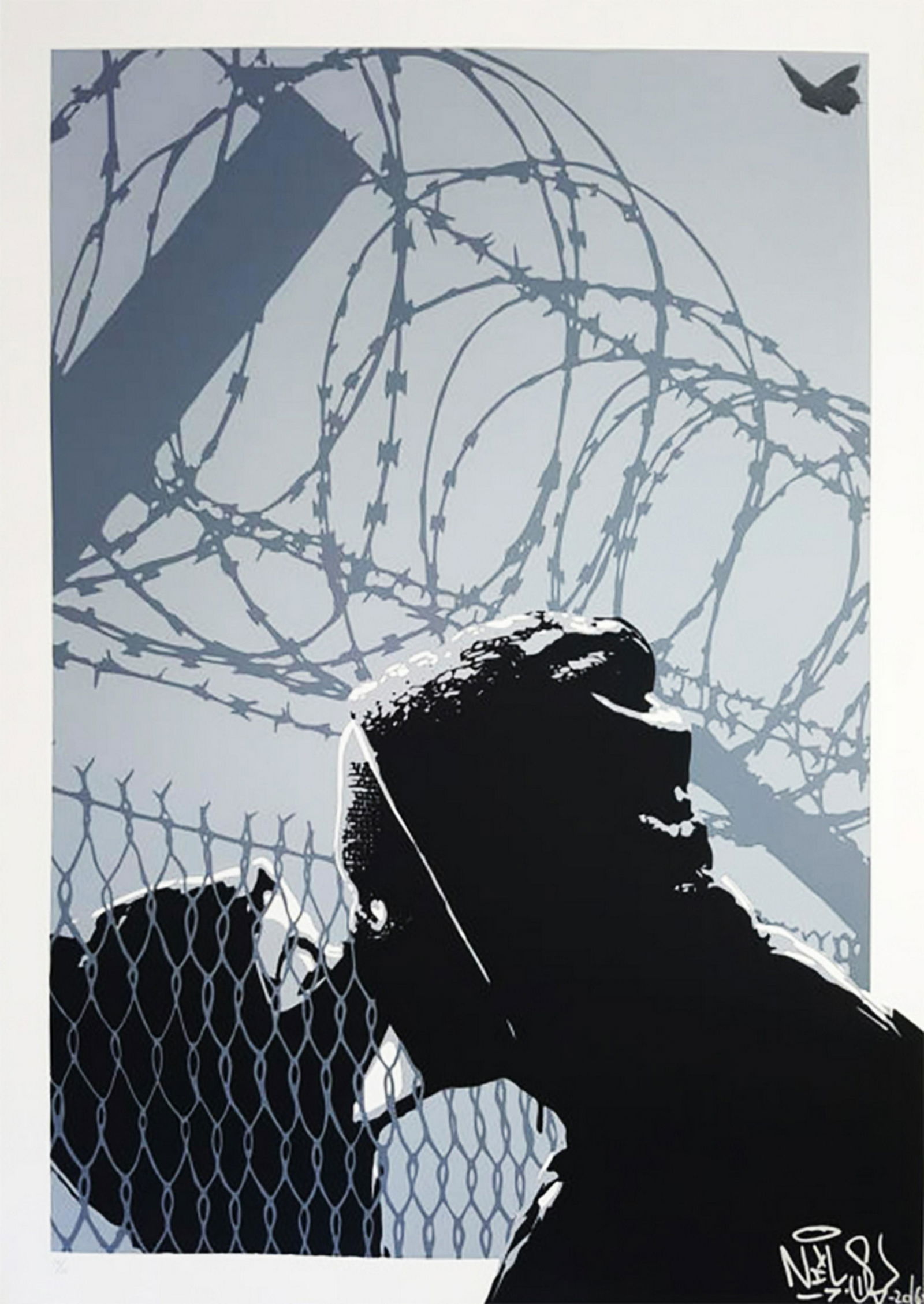 NILS WESTERGARD 'Committed' (grey) Screen Print (1 of 8)