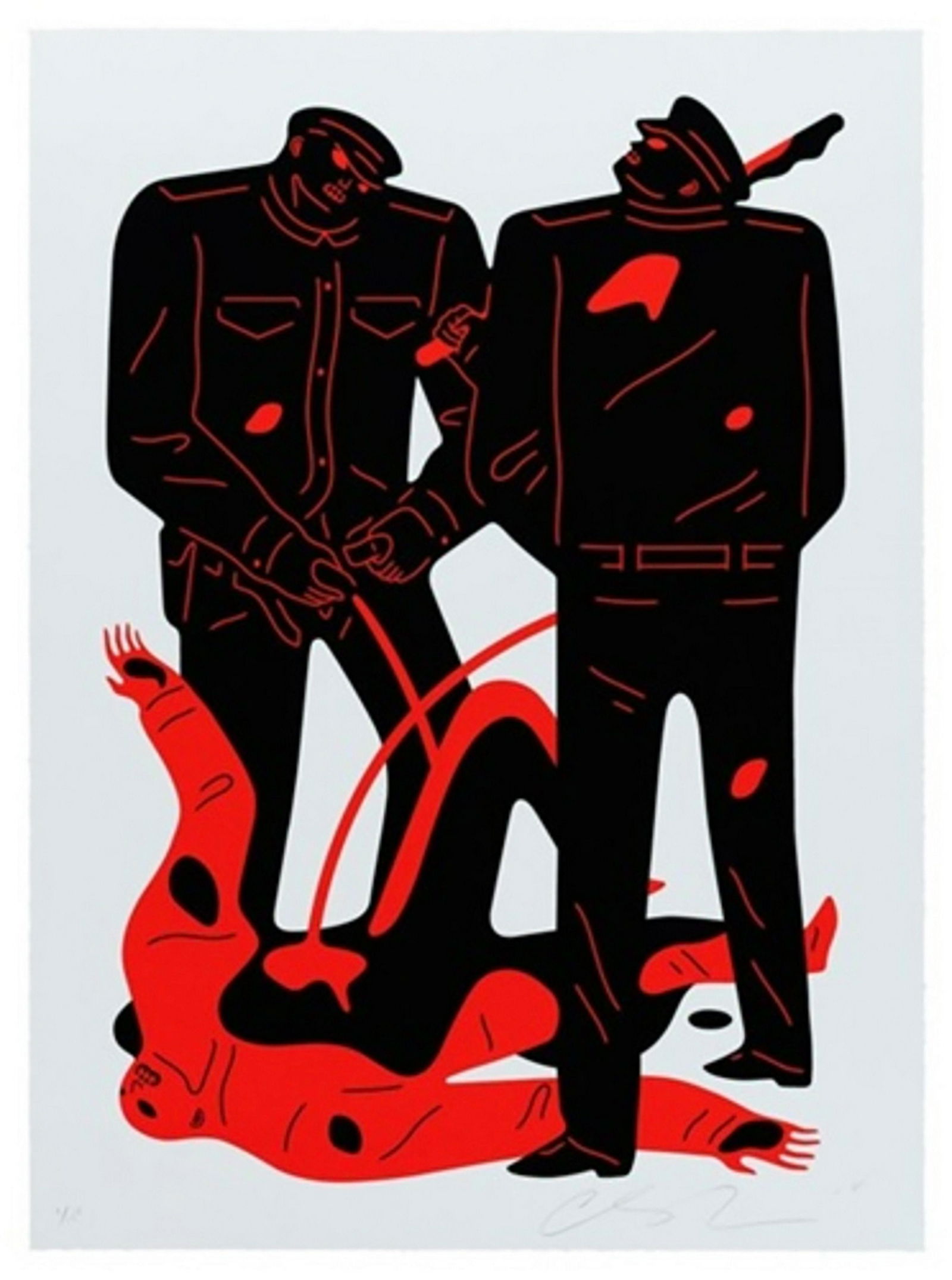 CLEON PETERSON 'Pissers' (white) Silkscreen Print (1 of 1)