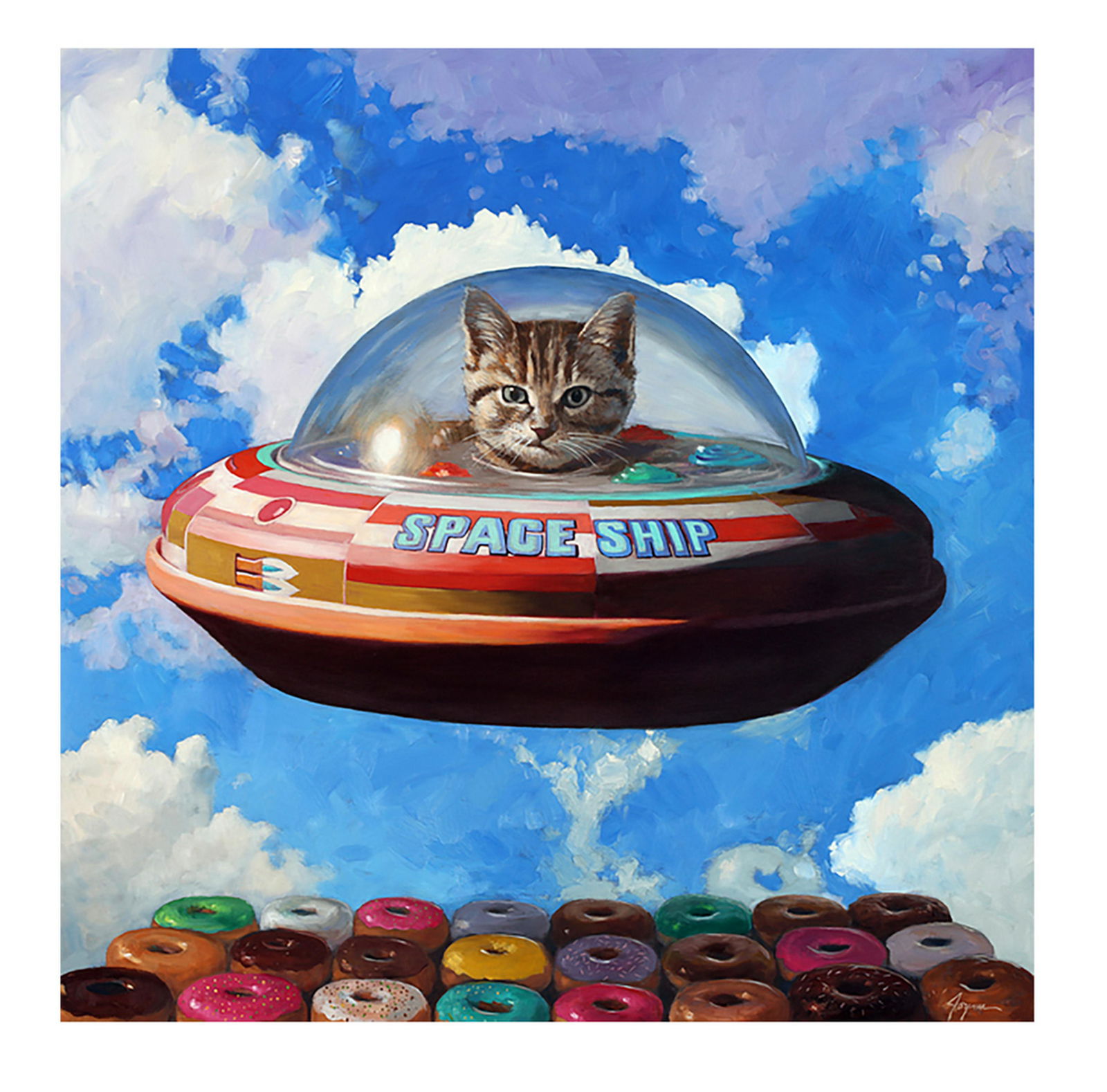 ERIC JOYNER 'This is Not a Cat in a Spaceship': 'This is Not a Cat in a Spaceship' by Eric Joyner, 2019 24 x 24 Inches Archival Pigment Print on 290gsm Moab Rag Fine Art Paper Limited Edition of 50 (#1/50) Signed, numbered by the artist. AR