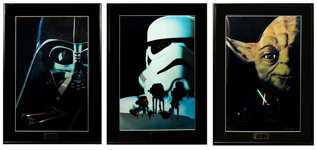 "STAR WARS" Set of 3 Chromart Original Trilogy Framed (1 of 8)