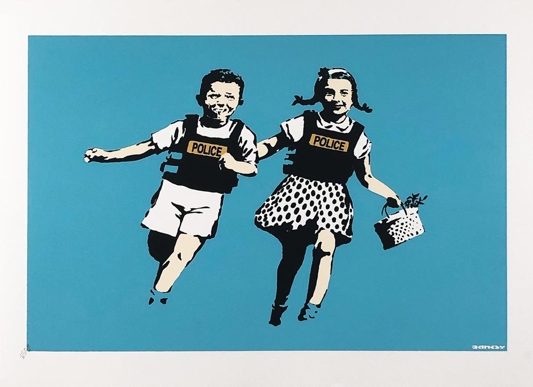 BANKSY (after) 'Jack and Jill (Police Kids)' Screen (1 of 7)