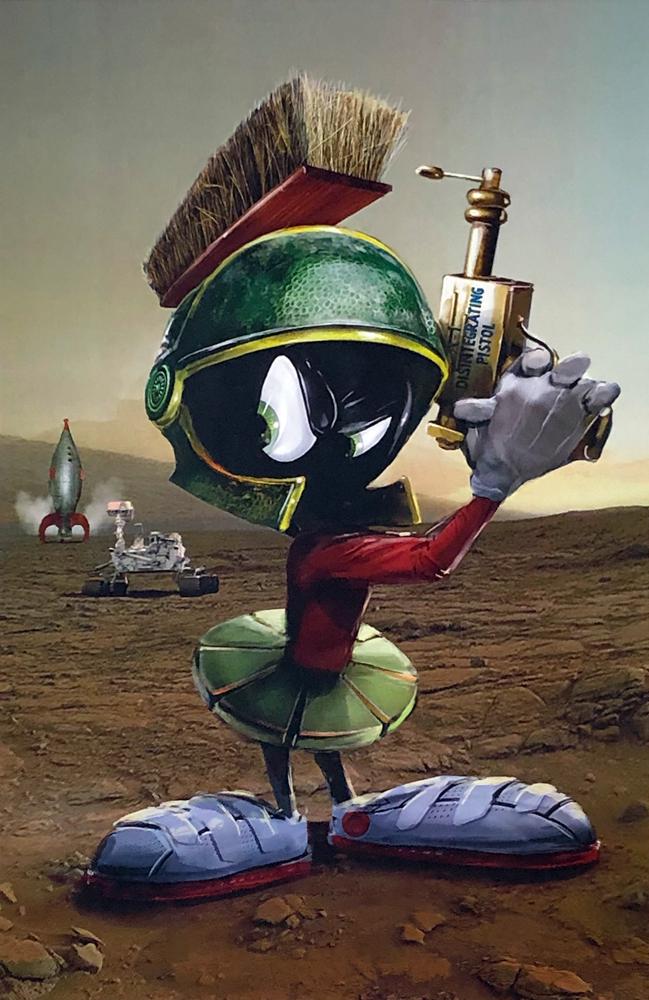 JOHN GALLAGHER 'Marvin!' Lithograph: 'Marvin!' by John Gallagher aka Uncannyknack, 2017 11 x 17 Inches Offset lithograph in colors on white gloss fine art paper. Non-Editioned Multiple.