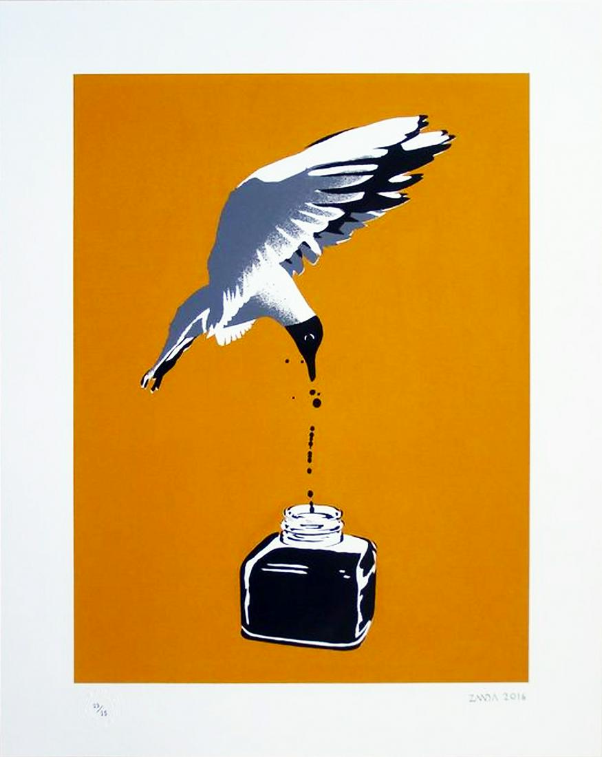 ALEX ZANDA 'Black Gold' (ochre) Screen Print (1 of 8)