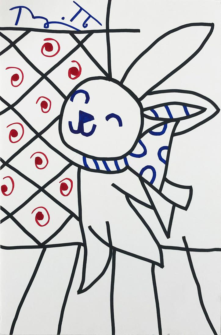 ROMERO BRITTO 'Dancing Rabbit' Original on Foam-core (1 of 5)