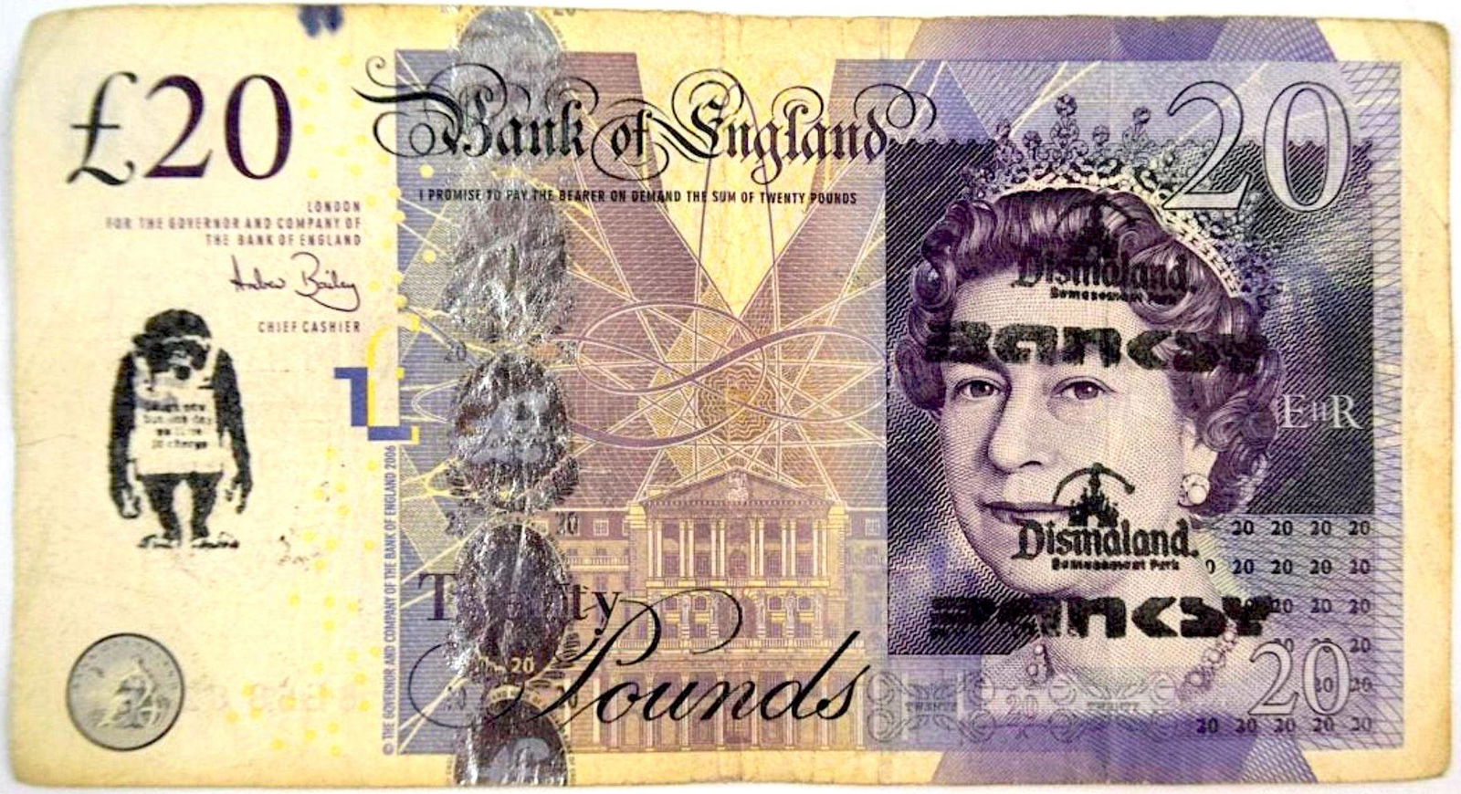 BANKSY 'Dismaland' Stamped £20 Note (1 of 5)