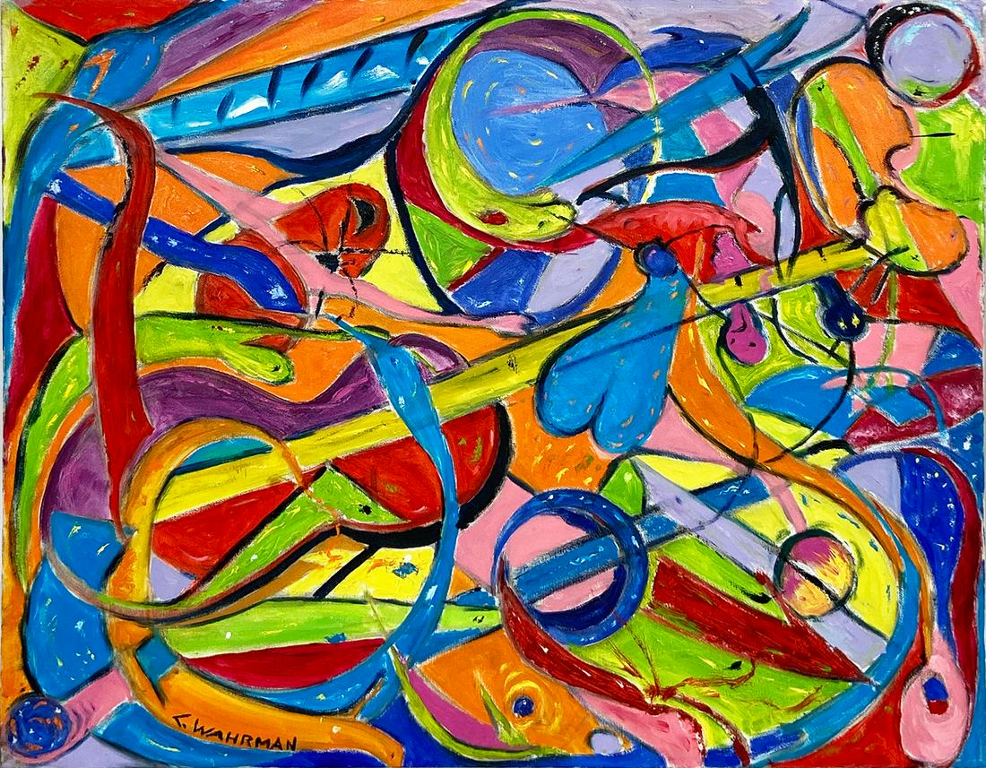 CHARLES WAHRMAN 'Abstract #4' Oil on Canvas (1 of 7)