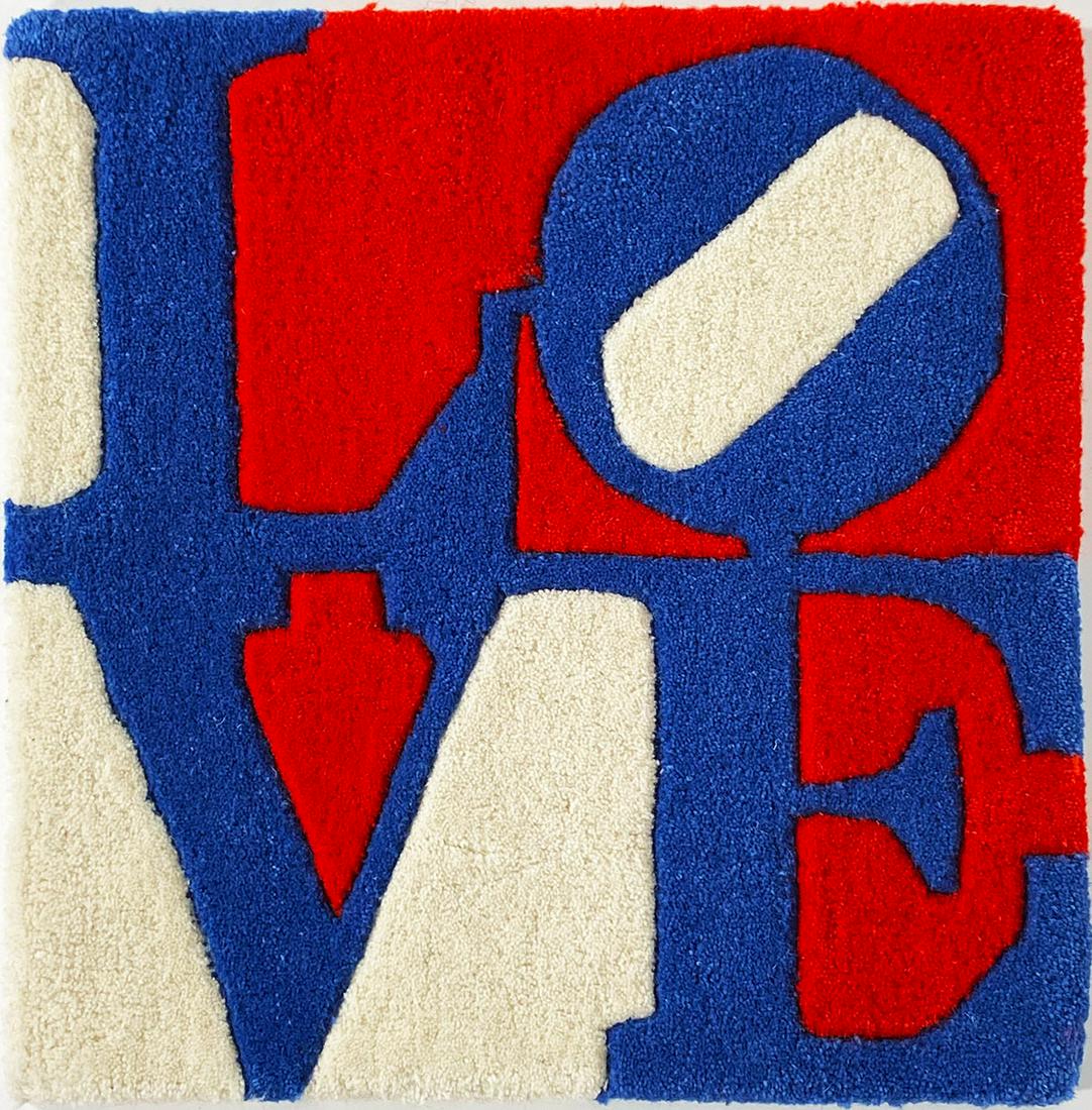 ROBERT INDIANA 'LOVE' (Slovakian) Hand-Tufted Rug: **HELP STOP THE SPREAD OF COVID-19** 25% of Auction Proceeds will go to