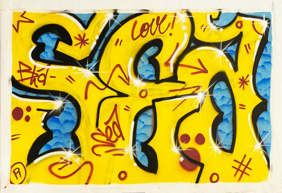 BLACH 'SEA' Original Graffiti on Canvas: **HELP STOP THE SPREAD OF COVID-19** 25% of Auction Proceeds will go to