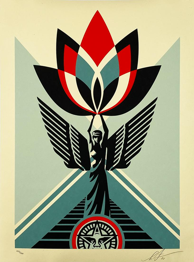 SHEPARD FAIREY 'Lotus Angel' COVID-19 Screen Print (1 of 8)