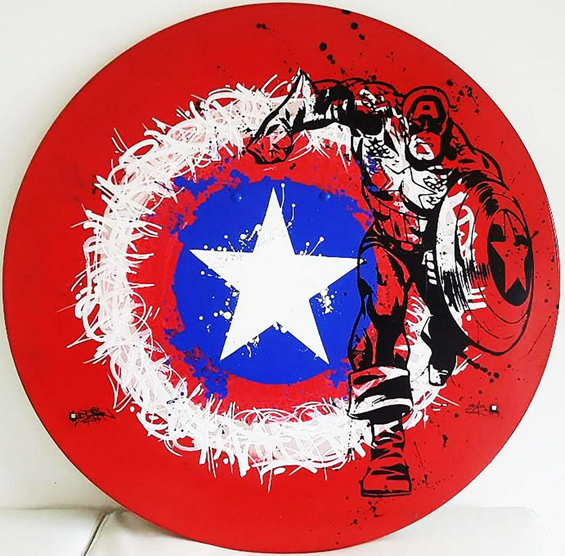 TOPHE 'Captain America' Original Mixed Media on Street (1 of 6)