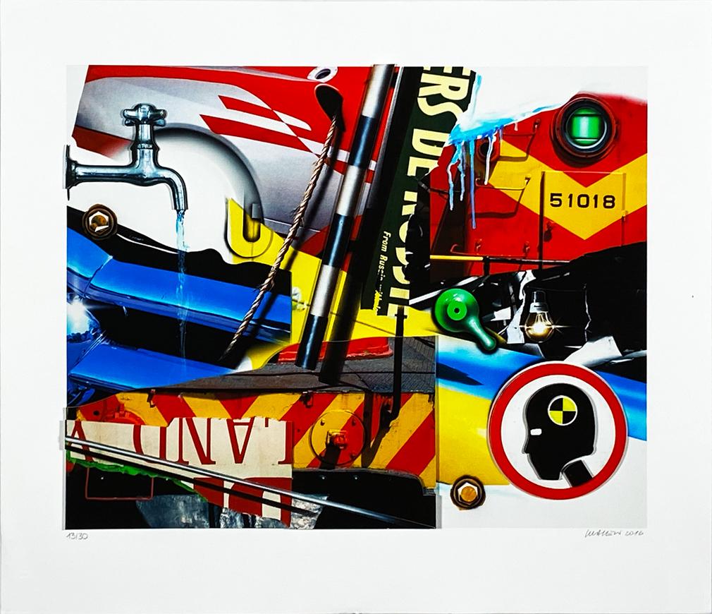 PETER KLASEN 'Dummy Faucet' 3D Mixed Media Print: 'Dummy Faucet' by Peter Klasen, 2016 20.5 x 24 x 0.5 Inches Original 3-dimensional serigraph/mixed-media on handmade fine art paper (ships flat). Limited Edition of only 30 (#13/30) Signed, numbered a