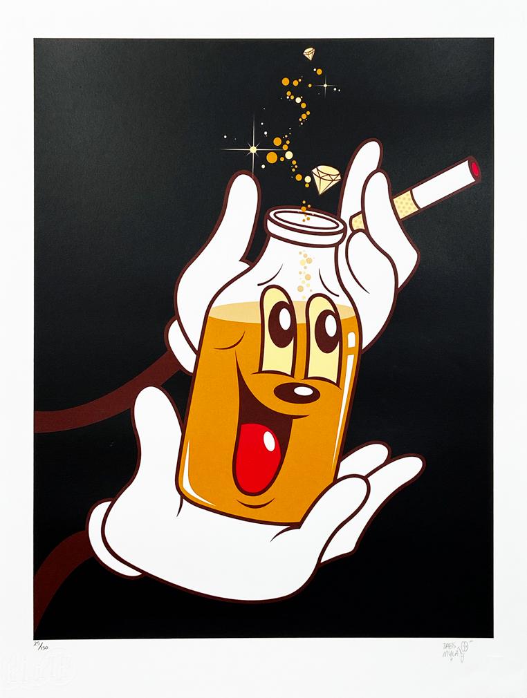 DABS MYLA 'The Good Life' Silkscreen Print: 'The Good Life' by Dabs Myla, 2012 14 x 18 Inches 6-color hand-pulled silkscreen print on 100% cotton Coventry Rag Archival fine art paper. Limited Edition of 150 (#25/150) Signed and numbered by the