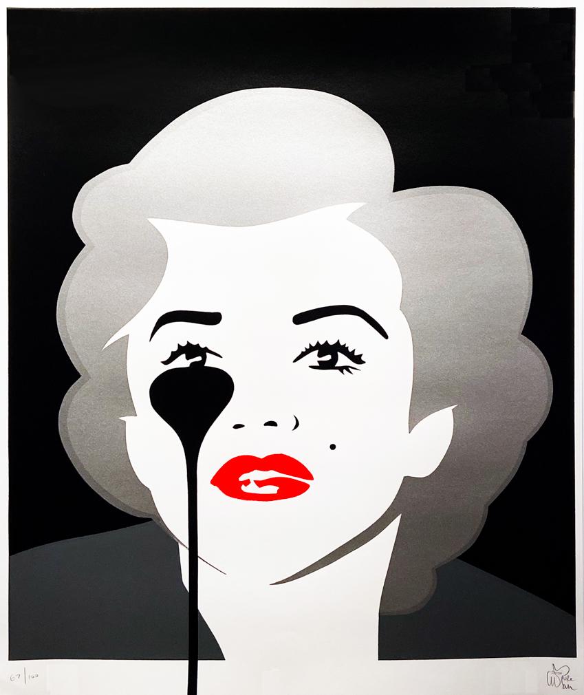 PURE EVIL 'Last Marilyn' (dirty silver) Screen Print: 'Last Marilyn' by Pure Evil, 2016 Dirty Silver variant. 27.5 x 33.5 Inches Screen print on 330gsm Fedrigoni fine art paper. Limited Edition of 100 (#67/100) Signed and numbered by the artist. ARTIST B