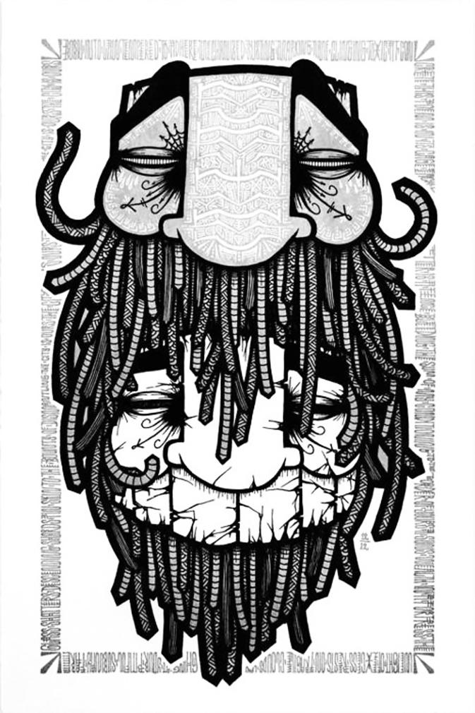 GATS 'Life Over Death' Letterpress: ‘Life over Death’ by GATS, 2014 Originally commissioned by the David Lynch Foundation. 12 x 18 Inches 2-Color Letterpress Print on 250gsm Lenox Art Paper. Limited Edition of 100 (#88/100)