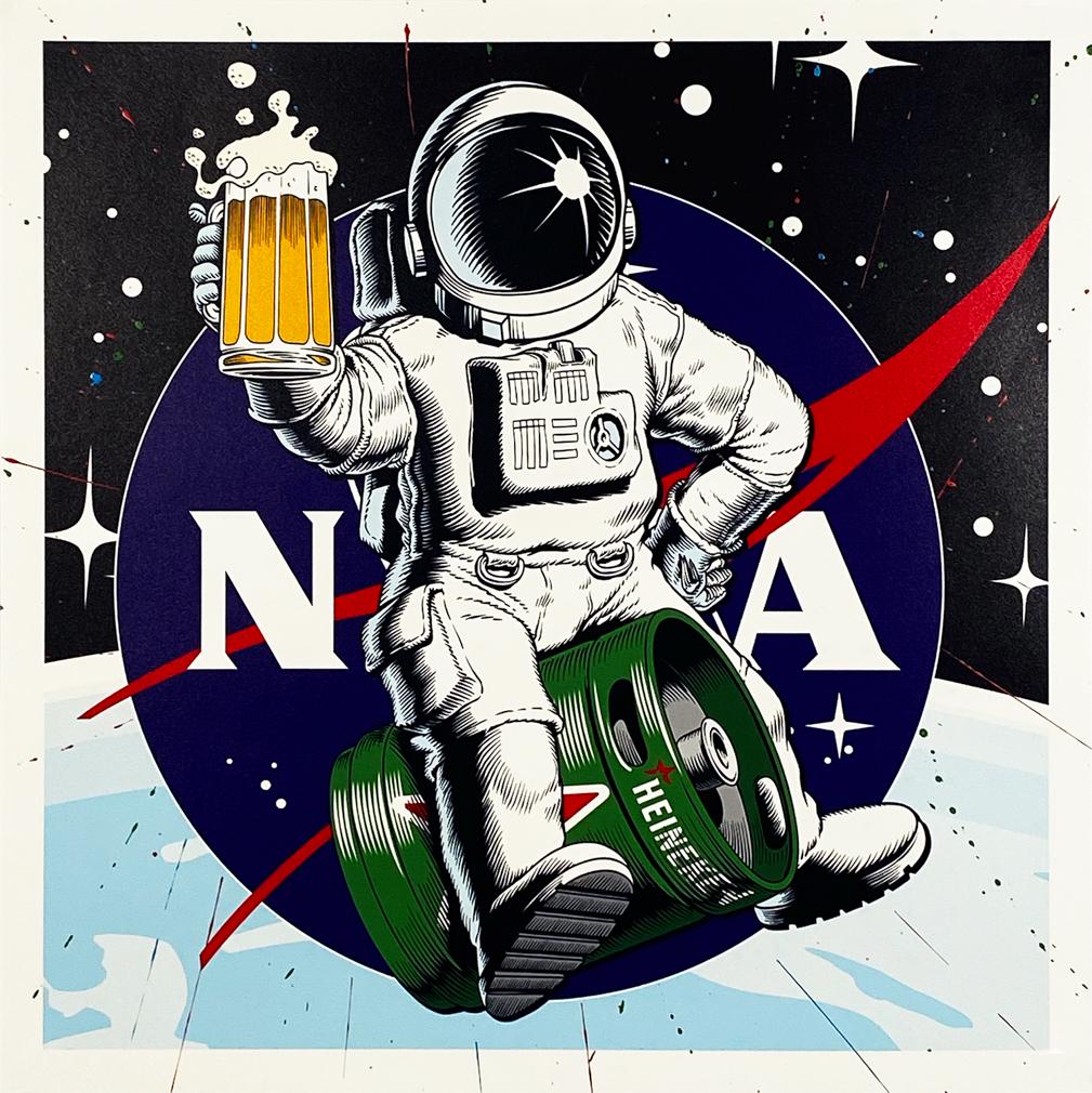 SPACE TRAVELLER 'Gravity Beer' Hand-Finished Print (1 of 10)