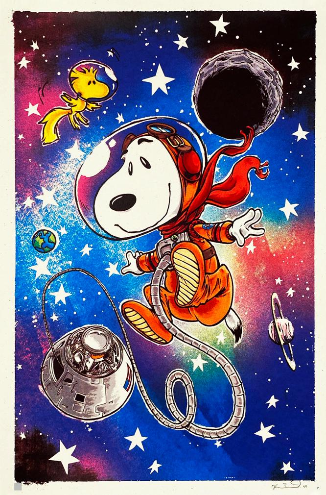 JOSHUA BUDICH 'Snoopy in Space' Screen Print (1 of 8)
