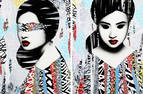 HUSH 'Faces I/II' Hand-Painted Screen Print SET