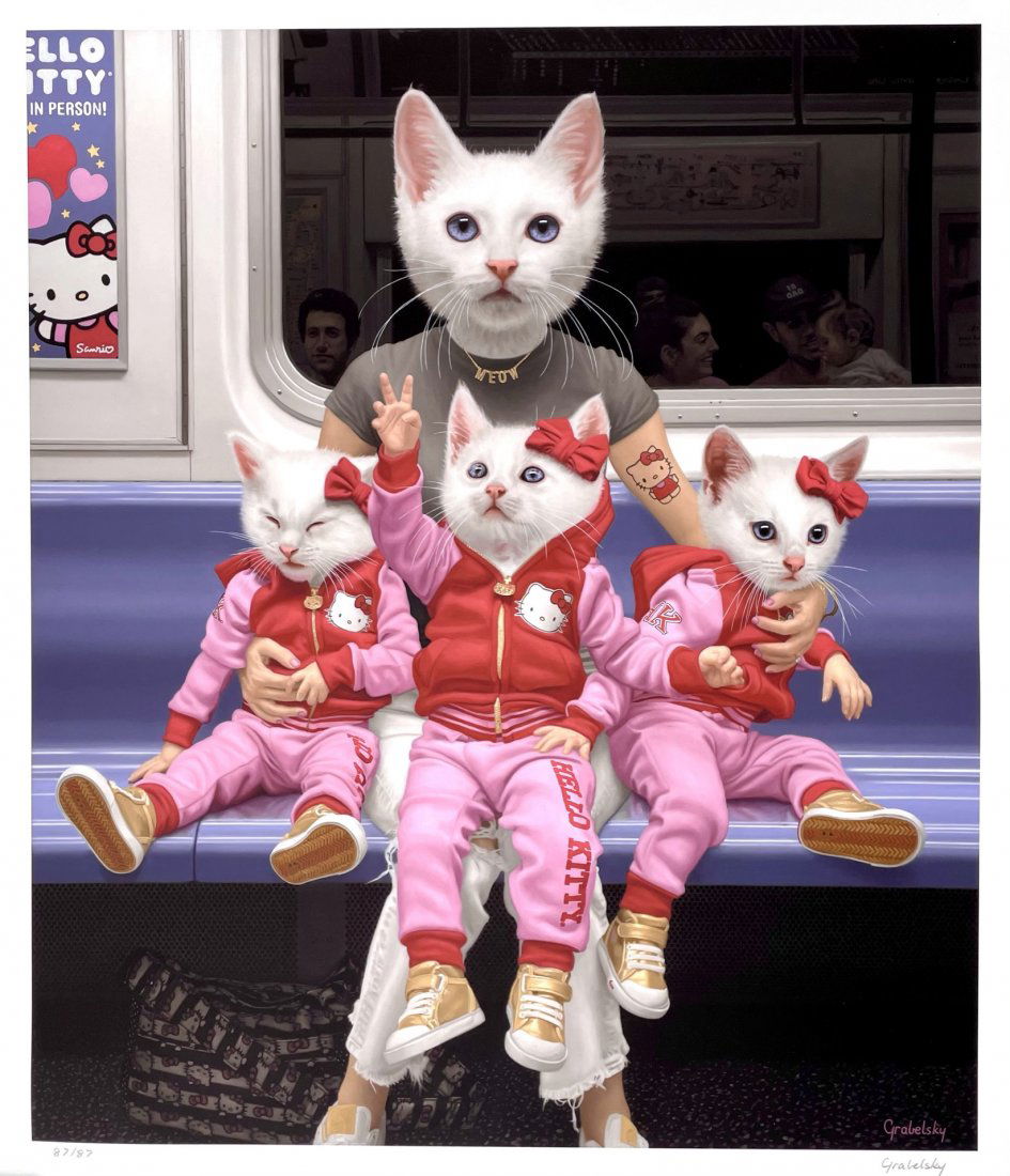 MATTHEW GRABELSKY 'Hello Kitties' Giclée print (1 of 8)