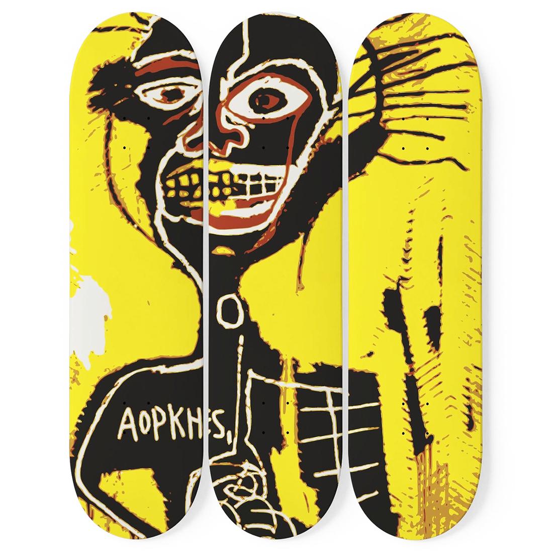 JEAN-MICHEL BASQUIAT 'Cabeza' Skateboard Deck Triptych (1 of 3)